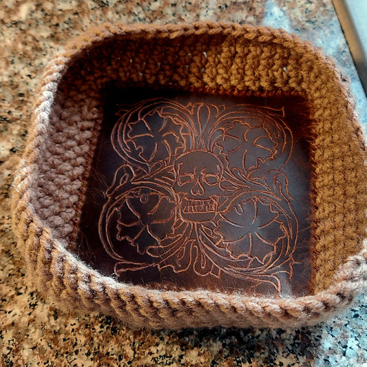 Leather Skull Dish